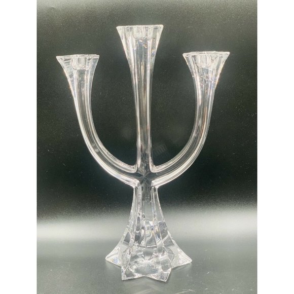 Towle Accents Vintage 3 Arm Heavy Full Lead Crystal Candelabra
